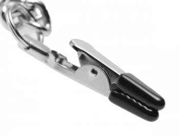 Chained Collar Nipple Clamps and Clitoris Clamps Set Chained Collar Nipple Clamps and Clitoris Clamps Set