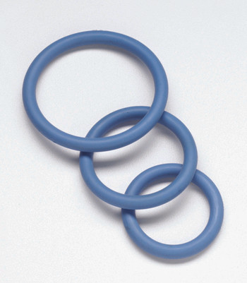 Spartacus Nitrile Cock Ring Set - Blue Pack of 3 Spartacus Nitrile Cock Ring Set - Blue Pack of 3