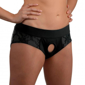 Lace Envy Black Crotchless Panty Harness - L-xl Lace Envy Black Crotchless Panty Harness - L-xl