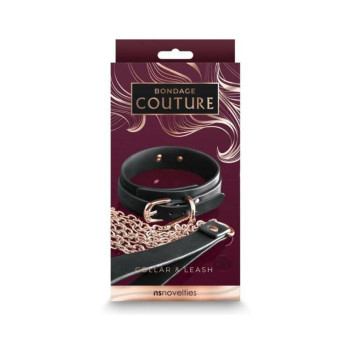 Bondage Couture Collar and Leash Black Bondage Couture Collar and Leash Black