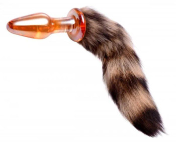 Tailz Faux Fox Tail Orange Glass Anal Plug - 848518013705 Tailz Faux Fox Tail Orange Glass Anal Plug - 848518013705
