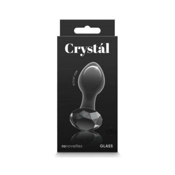 Crystal Gem Glass Anal Plug Black Crystal Gem Glass Anal Plug Black