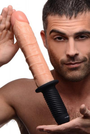 Onslaught 13X XL Vibrating Dildo Thruster Beige - 848518027078 Onslaught 13X XL Vibrating Dildo Thruster Beige - 848518027078