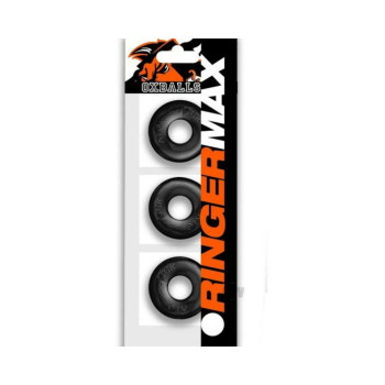 Oxballs Ringer Max 3 Pack Cockrings - Black Oxballs Ringer Max 3 Pack Cockrings - Black