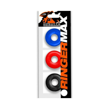 Oxballs Ringer Max 3 Pack Cockrings - Multi Color Oxballs Ringer Max 3 Pack Cockrings - Multi Color