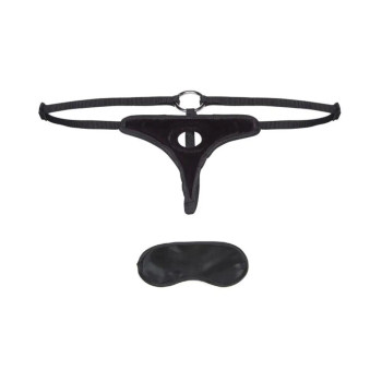 Lux Fetish Black Velvet Bikini Strap On O/S
