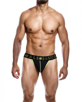 Male Basics Neon Thong Yellow Lg Male Basics Neon Thong Yellow Lg