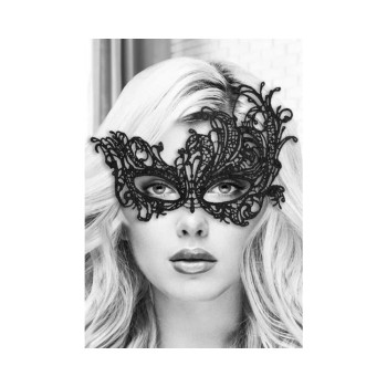 Ouch! Black & White Lace Eye Mask Royal Black