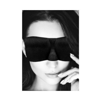 Ouch! Black & White Satin Curvy Eye Mask With Elastic Straps Black Ouch! Black & White Satin Curvy Eye Mask With Elastic Straps Black