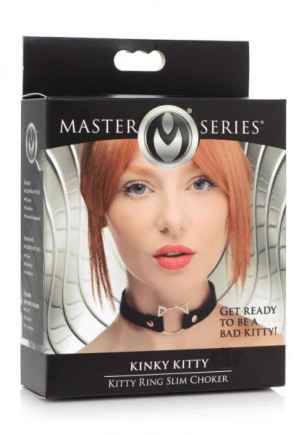 Kinky Kitty Ring Slim Choker - Black Kinky Kitty Ring Slim Choker - Black