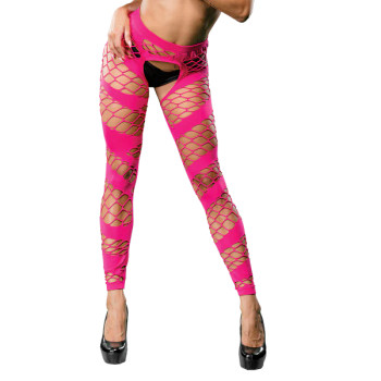 Naughty Girl Sexy Leggings Wild Mesh Design Pink O/S - 809565038356