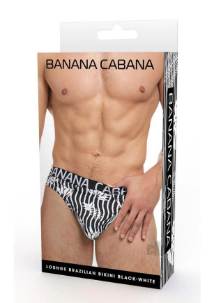 Banana Cabana Bikini Sm/md Blk/wht Banana Cabana Bikini Sm/md Blk/wht