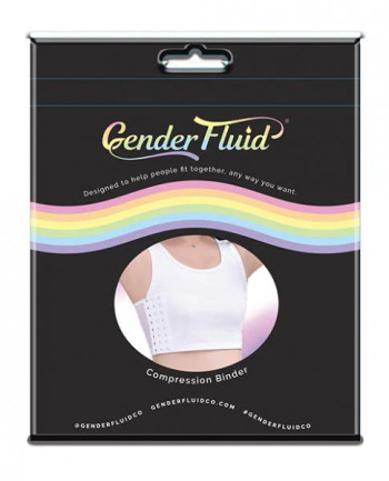 Gender Fluid Chest Compression Binder  - Xxxl White Gender Fluid Chest Compression Binder  - Xxxl White