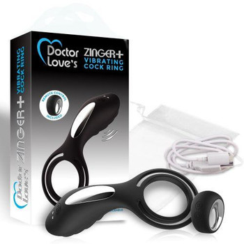 Doctor Love Zinger+ Vibrating Cock Ring Remote Black Doctor Love Zinger+ Vibrating Cock Ring Remote Black
