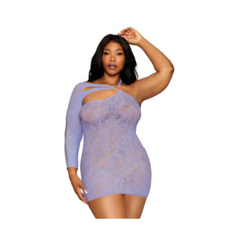 Asymmetrical Chemise W/ Lace Pattern Hydrangea Q/s Asymmetrical Chemise W/ Lace Pattern Hydrangea Q/s