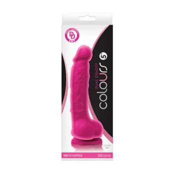 Colours Dual Density 5 Dong w/Balls & Suction Cup - Pink