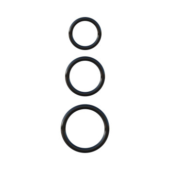 Fantasy C-Ringz Silicone 3 Ring Stamina Set Black - 603912358483