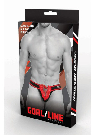 Goal Line Lace Up Jockstrap L/xl Red Goal Line Lace Up Jockstrap L/xl Red