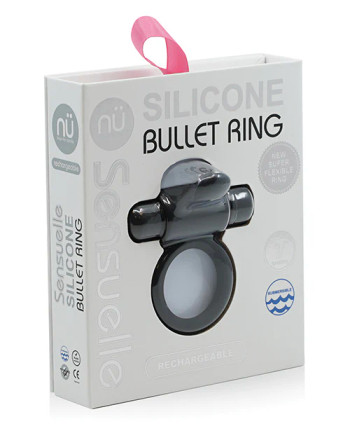 Nu Sensuelle 7 Function Silicone Bullet Ring - Black Nu Sensuelle 7 Function Silicone Bullet Ring - Black