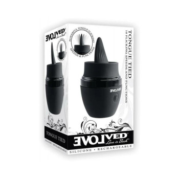 Evolved Tongue Tied Silicone Rechargeable Black Evolved Tongue Tied Silicone Rechargeable Black