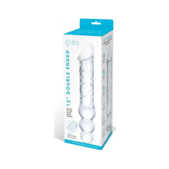 Glas Double-ended Glass Dildo With Anal Beads 12 In. Glas Double-ended Glass Dildo With Anal Beads 12 In.