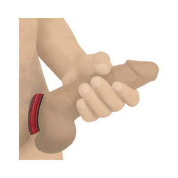 Strict Cock Gear Velcro Leather Ring Red Strict Cock Gear Velcro Leather Ring Red