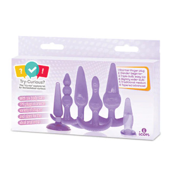Try-Curious Anal Plug Kit - Purple