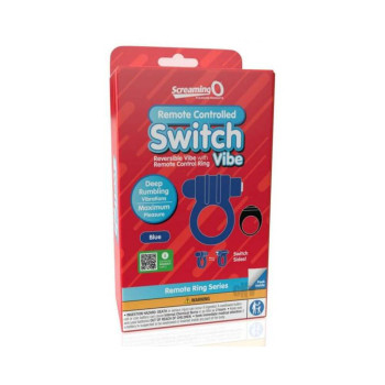 Screaming O Switch Remote Controlled Vibrating Ring - Blue Screaming O Switch Remote Controlled Vibrating Ring - Blue