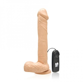 9 inches Cock Balls with Vibrating Egg Vanilla Beige - 752875206307