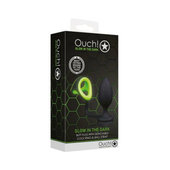 Ouch Butt Plug Cockring Ballstrap Gitd Ouch Butt Plug Cockring Ballstrap Gitd
