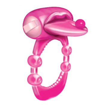 Pierced Tongue X-treme Vibrating Pleasure Ring - Magenta Pierced Tongue X-treme Vibrating Pleasure Ring - Magenta
