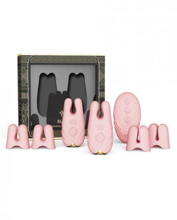 Zalo Nave Vibrating Nipple Clamps - Coral Pink Zalo Nave Vibrating Nipple Clamps - Coral Pink