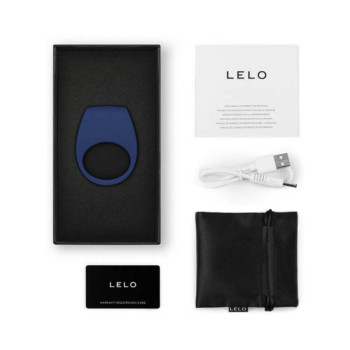 Lelo Tor 3 Vibrating Cockring Base Blue Lelo Tor 3 Vibrating Cockring Base Blue