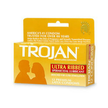 Trojan Stimulations Ultra Ribbed 12 Pack - 022600945529