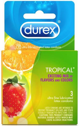 Durex Tropical 3 Pack Latex Condoms - 302340090001 Durex Tropical 3 Pack Latex Condoms - 302340090001