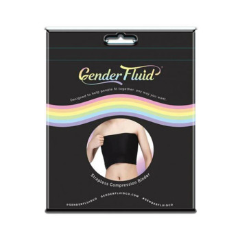 Gender Fluid Strapless Chest Compression Binder - L Black Gender Fluid Strapless Chest Compression Binder - L Black