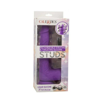 Silicone Studs Rechargeable Gyrating & Thrusting Vibrator - Purple Silicone Studs Rechargeable Gyrating & Thrusting Vibrator - Purple