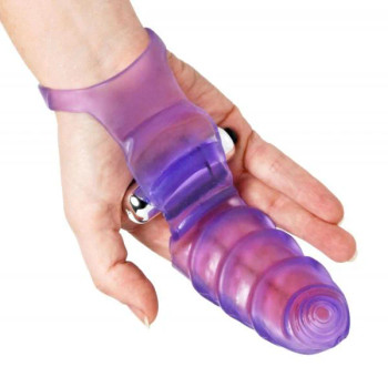 Double Finger Banger Vibrating G-Spot Glove - Purple Double Finger Banger Vibrating G-Spot Glove - Purple