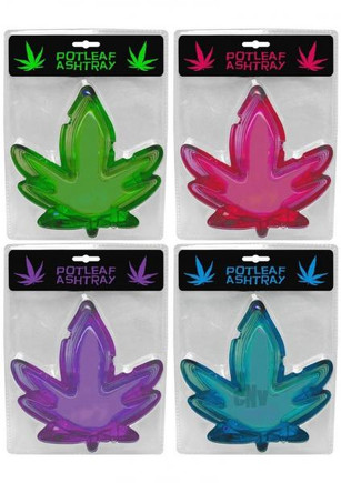 Pot Leaf Ashtray 4pk Assort