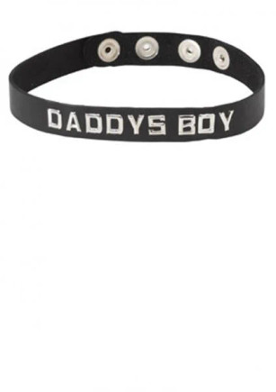 Wordband Collar Daddys Boy Black - 669729701010