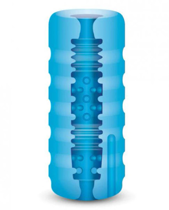 Zolo Backdoor Squeezable Vibrating Stroker Blue Zolo Backdoor Squeezable Vibrating Stroker Blue
