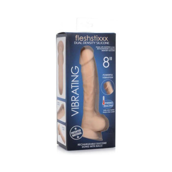 Fleshstixxx Vibrating Rechargeable Dong 8 In. Light Fleshstixxx Vibrating Rechargeable Dong 8 In. Light