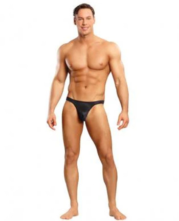 Satin Bong Thong Black L/XL