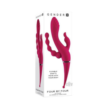 Gender X Four By Four Multi Stimulator Burgundy Gender X Four By Four Multi Stimulator Burgundy
