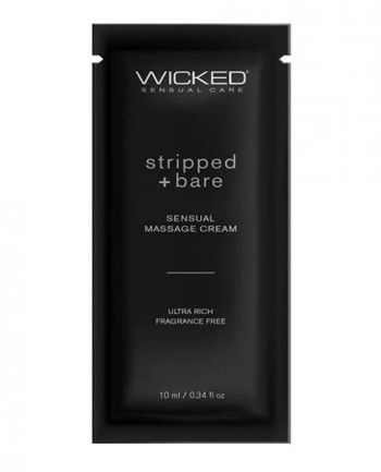 Wicked Sensual Care Stripped & Bare Unscented Massage Cream  - .34 Oz Wicked Sensual Care Stripped & Bare Unscented Massage Cream  - .34 Oz
