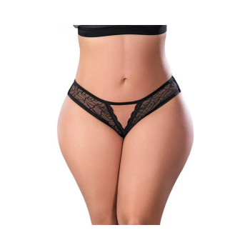 Magic Silk Soft Petals Crotchless Panty Black Queen Size Magic Silk Soft Petals Crotchless Panty Black Queen Size