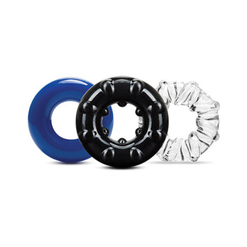 Stay Hard Triple Stretch 3pk Cock Rings Stay Hard Triple Stretch 3pk Cock Rings