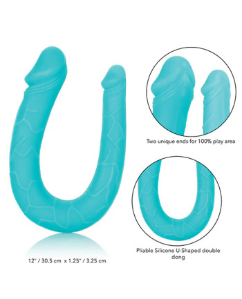 Silicone Double Dong Ac/dc Dong Teal