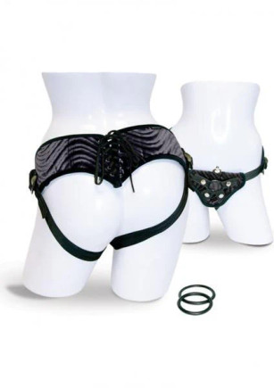 Vibrating Corsette Strap On Harness Black - 646709692025 Vibrating Corsette Strap On Harness Black - 646709692025