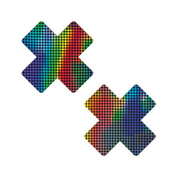Neva Nude Talladega Trippin' Super Holographic Checkered X Nipple Pasties Neva Nude Talladega Trippin' Super Holographic Checkered X Nipple Pasties